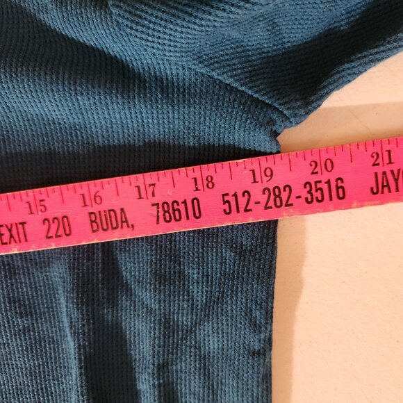 Michael Kors Teal Blue Long Sleeve Knit Top Drawstring Hem Small - Picture 9 of 15